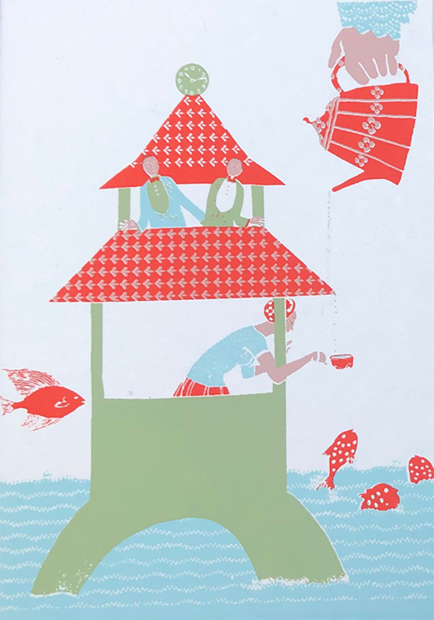 Grußkarte - Tee im Wasserturm