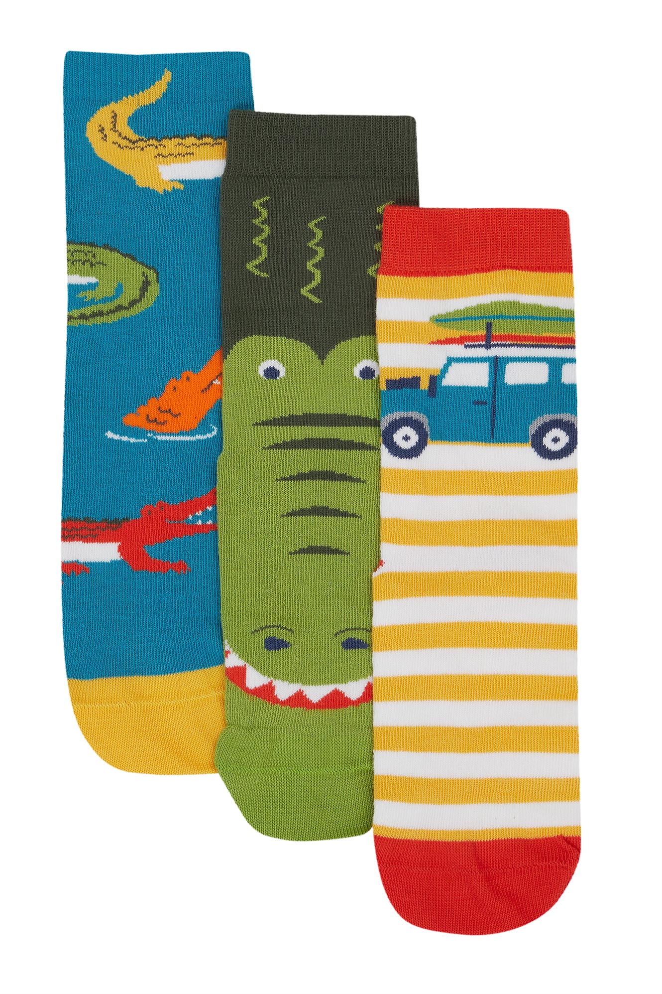 Kindersocken in Dreierpack mit Krokodile