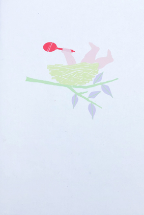 Karte zur Geburt - Kind im Nest